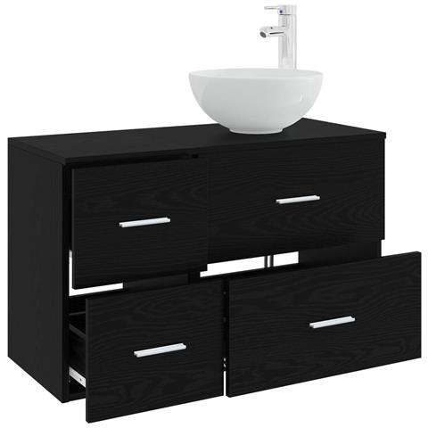 Set di mobili per il bagno 2 pcs Rovere Nero - Foto 2