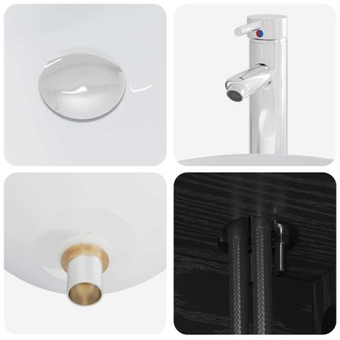Set di mobili per il bagno 2 pcs Rovere Nero - Foto 8