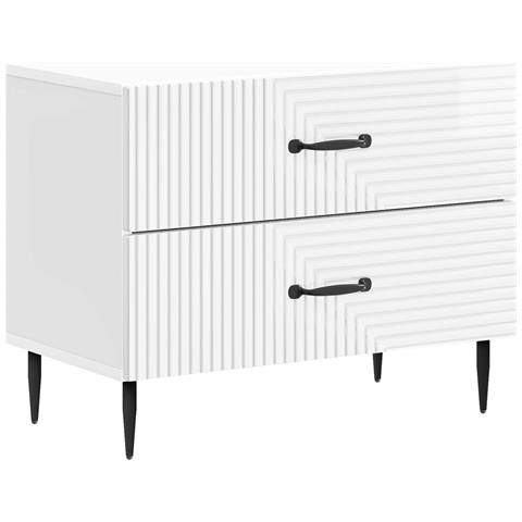 Armadio da Notte con cassetto Bianco Lucido 62 x 34,5 x 47,5 cm - Foto 1