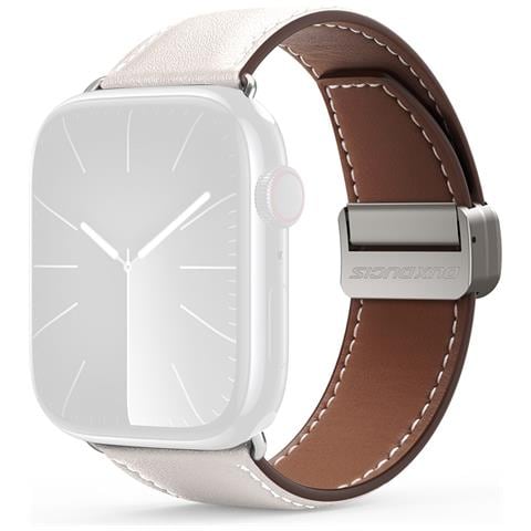 Cinturino Orologio per Apple Watch - Pelle, Bianco - Foto 1