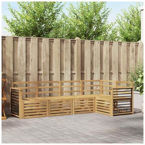 Set di divani da esterno 5 pcs Bianco 247 x 128,5 x 73 cm - Foto 2