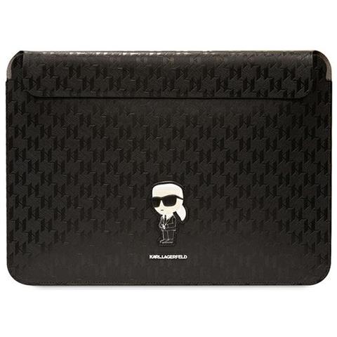 Karl Lagerfeld Saffiano Monogram Iconic Custodia Per Laptop 14 - Nera - Foto 1