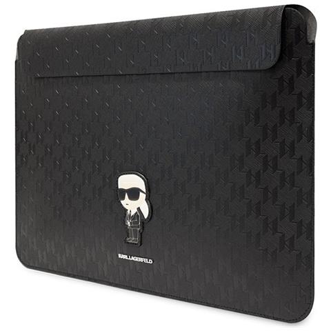 Karl Lagerfeld Saffiano Monogram Iconic Custodia Per Laptop 14 - Nera - Foto 2