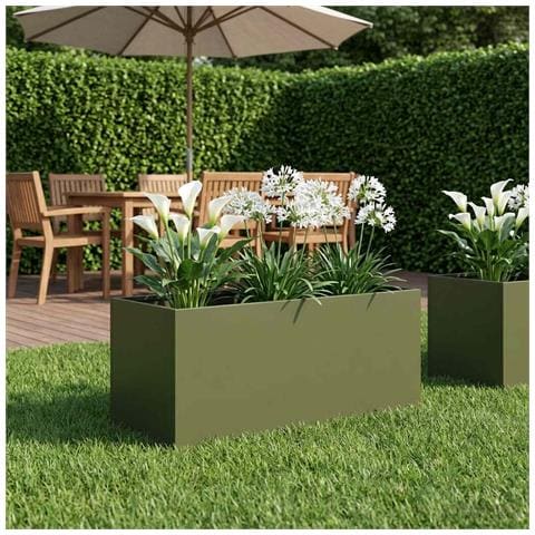 Vaso da giardino Verde Oliva 80 x 40 x 40 cm - Foto 2