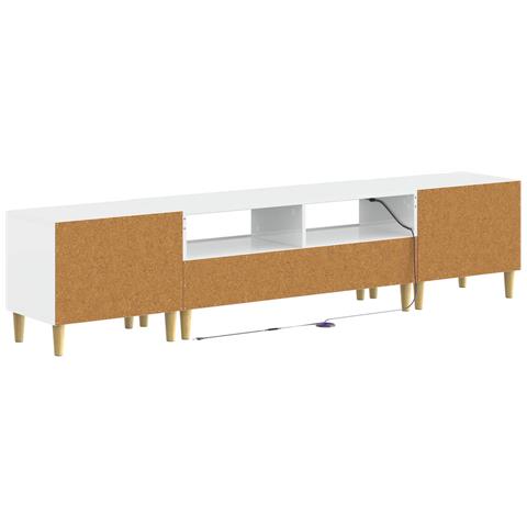 Mobile TV LED a 5 pezzi Bianco Lucido Legno ingegnerizzato - Foto 9