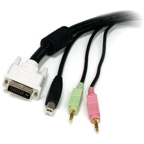 Cavo KVM DVI USB 4 in 1 da 1,8 m con audio e microfono - Foto 3