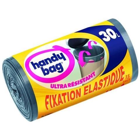 3557880353391, Sacchetti Per La Spazzatura Con Maniglie Scorrevoli A Nastro E Chiusura Elastica, 30 L, 53 X 63 Cm, 2 Pacchi Da 15 Pz. - Foto 1