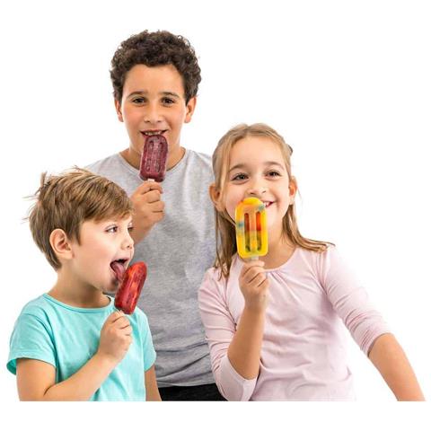 Confezione 4 Stampi Ghiacciolo Impilabili Classic Colori Assortiti, Verde, rosso, arancione, giallo - Foto 2