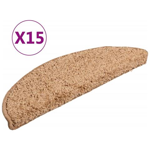 Tappetini Per Scale 15 Pz Beige 56x20 Cm - Foto 1