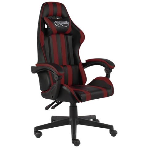 Sedia Da Gaming Nero E Rosso Vino In Similpelle - Foto 1