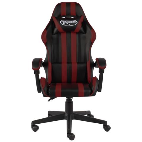 Sedia Da Gaming Nero E Rosso Vino In Similpelle - Foto 6