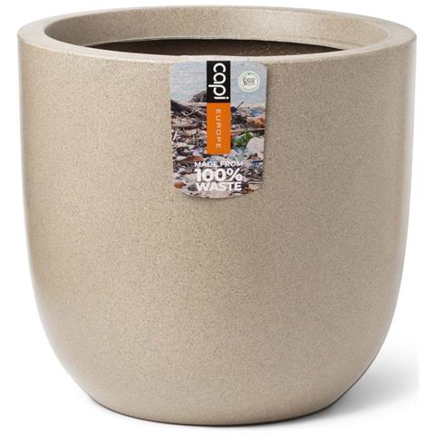 Fioriera Rotonda Waste Smooth 35x34 Cm Beige Terrazzo - Foto 1