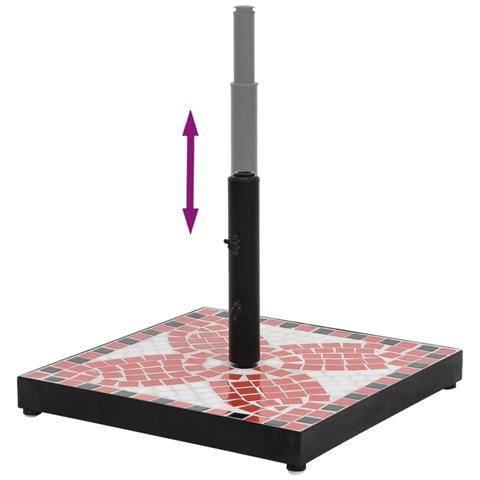 Base per Ombrellone Terracotta e Bianco Quadrata 12 kg - Foto 7