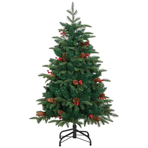 Albero Natale Artificiale Incernierato Con Pigne E Bacche 120cm - Foto 10