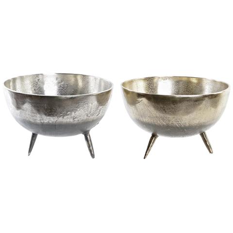 Centrotavola Dkd Home Decor 31 X 31 X 19,5 Cm Argentato Dorato Moderno (2 Unità) - Foto 1