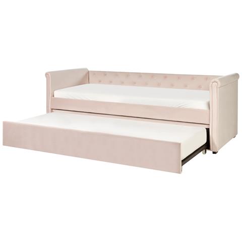 Letto Velluto Rosa 80 X 200 Cm Libourne - Foto 2