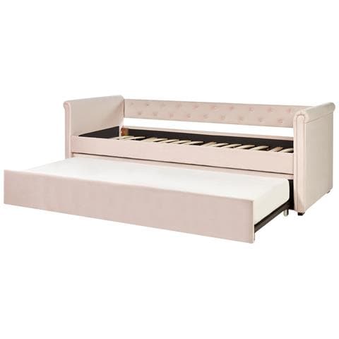 Letto Velluto Rosa 80 X 200 Cm Libourne - Foto 6