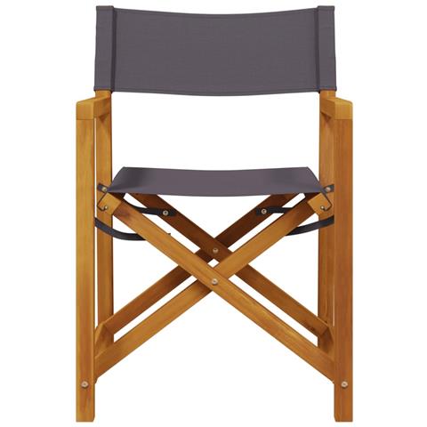 Sedie da Regista Pieghevoli 2 pz Grigio Scuro in Tessuto - Foto 3