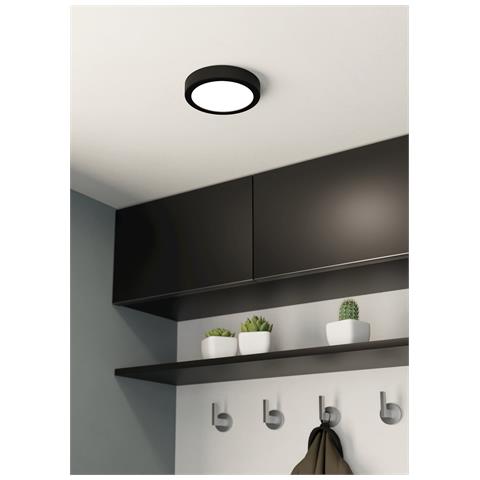 Plafoniera Moderna Fueva 5 In Acciaio Nero Led Integrato 11w 3000k Ip44 - Foto 4