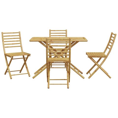 Set Da Pranzo Da Giardino 5 Pz In Bambù - Foto 3