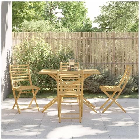 Set Da Pranzo Da Giardino 5 Pz In Bambù - Foto 1