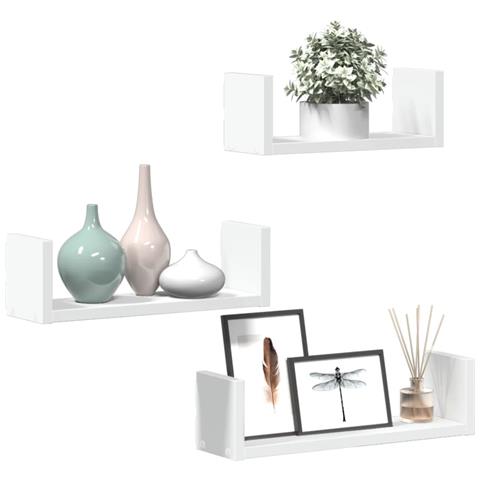 Mensole A Muro 3 Pz Bianche In Truciolato - Foto 3