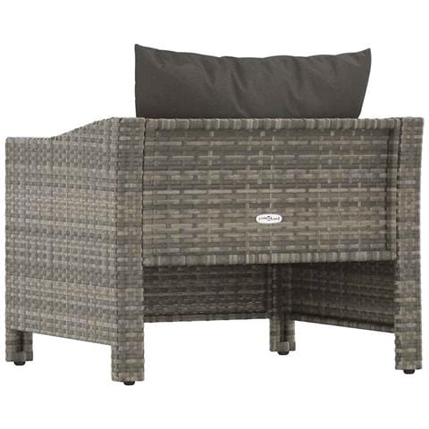 Poltrona da Giardino con Cuscino Grigio in Polyrattan - Foto 2