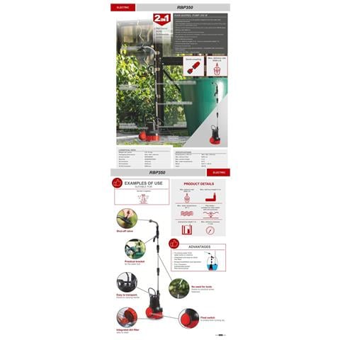 Elettropompa A Barile Sommersa Acque Chiare Scure 350w 5500 L/h Rbp350 - Foto 8
