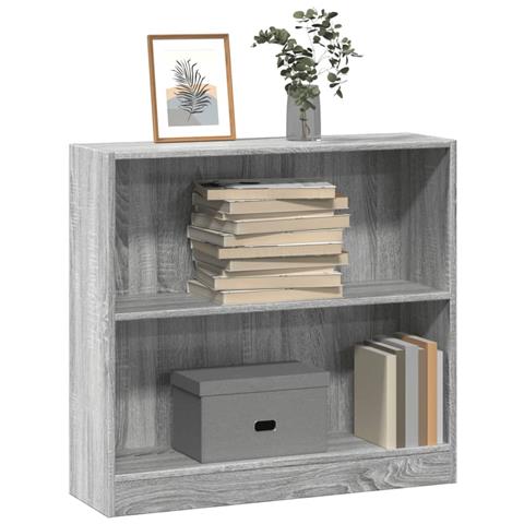 Libreria Grigio Sonoma 80x24x76 Cm In Legno Multistrato - Foto 1
