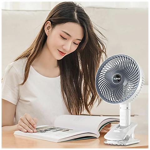 Ventilatore Portatile Da 5w, Con Batteria Ricaricabile, Rotazione Di 360° E Clip Di Presa. - Foto 6