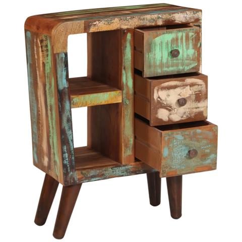 Credenza 55x30x80 Cm In Legno Massello Di Recupero - Foto 2