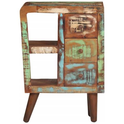 Credenza 55x30x80 Cm In Legno Massello Di Recupero - Foto 3