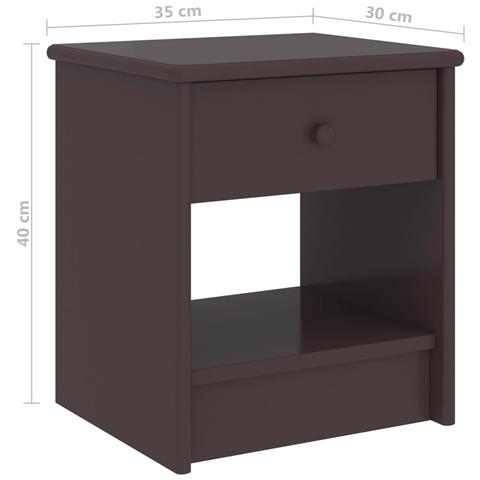 Lusso Casadino -  Comodino Marrone Scuro 35x30x40 Cm In Legno Massello Di Pino - Foto 6