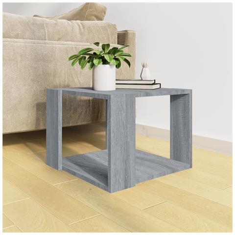 Lusso Casadino -  Tavolino Salotto Grigio Sonoma 40x40x30cm Legno Ingegnerizzato - Foto 2