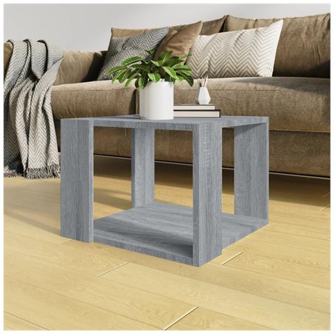 Lusso Casadino -  Tavolino Salotto Grigio Sonoma 40x40x30cm Legno Ingegnerizzato - Foto 6