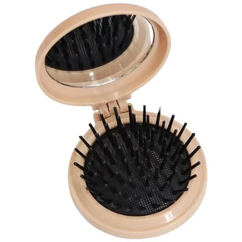 Pettine Pieghevole Compatto Con Cuscino D'aria E Specchietto Per Trucco Coffee - Foto 1