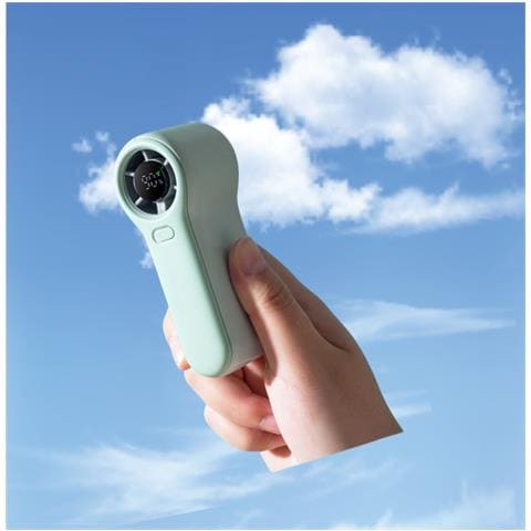 Ventola Portatile Palmare H02 Con Display Digitale Green - Foto 2