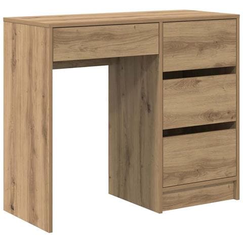 Scrivania Marrone da Scrittura Rovere Artigianale - Foto 1