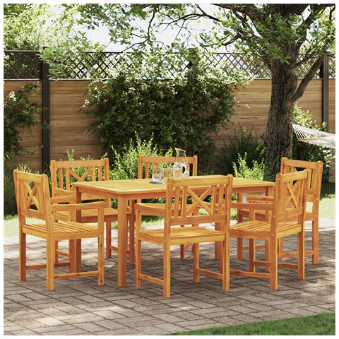 Sedie da giardino  6 pcs 56x55.5x90 cm Legno massello di acacia, Sedie da giardino  2 pcs 56x56x90 cm Legno massello di acacia - Foto 2