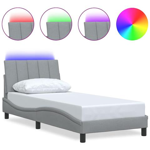 Giroletto senza Materasso Grigio Chiaro 90x200 cm Tessuto - Foto 1