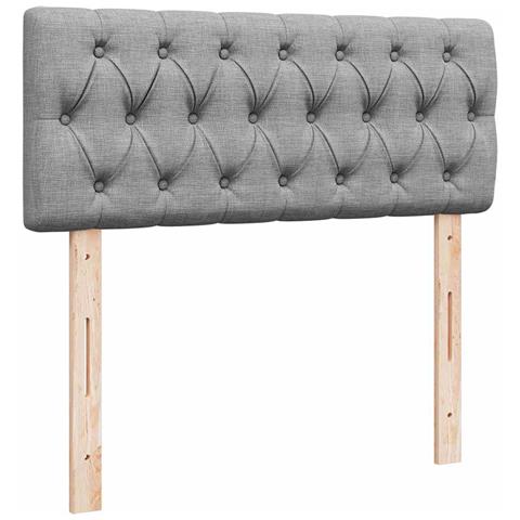 Pouf Letto con Materasso Grigio Chiaro 120x190 cm in Tessuto - Foto 9
