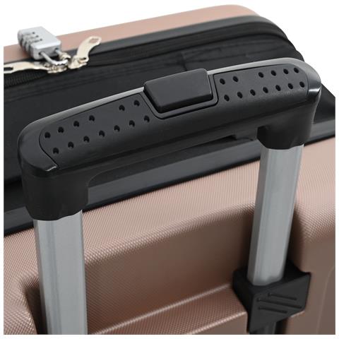 Valigia Pieghevole Rigida 20'' Rosa Gold 34x23x55.5 cm ABS - Foto 9