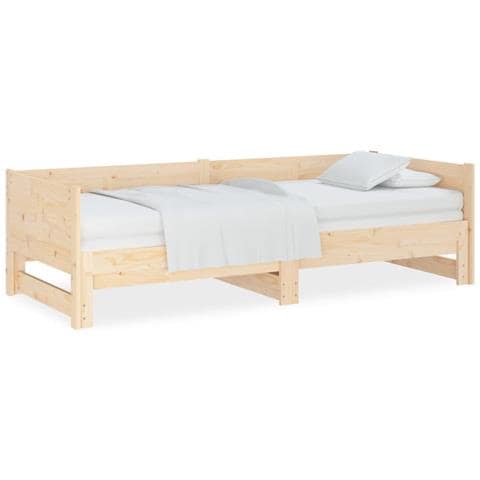 Lusso Casadino -  Dormeuse Estraibile In Legno Massello Di Pino 2x(90x190) Cm - Foto 1