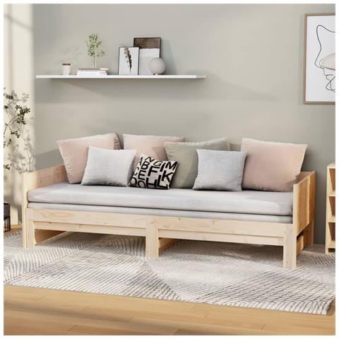 Lusso Casadino -  Dormeuse Estraibile In Legno Massello Di Pino 2x(90x190) Cm - Foto 8