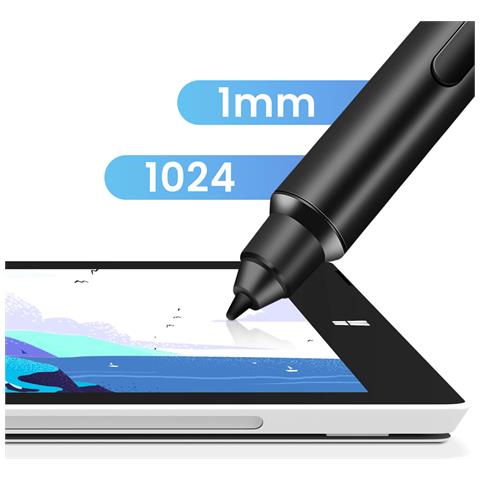 Stilo Tattile Microsoft Surface Slim Con Clip Punta Fine 1 Mm Alta Precisione, Nero - Foto 2