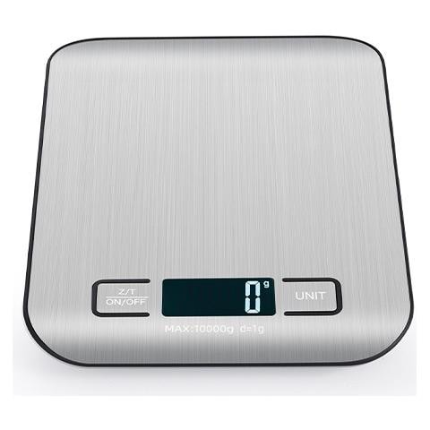 Bilancia Da Cucina Digitale Ricaricabile Con Batterie Incluse - Acciaio Inox Argento 5 Kg / 1 G - Foto 1