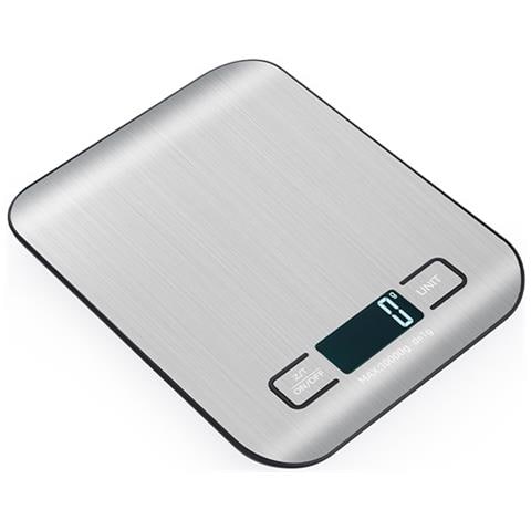 Bilancia Da Cucina Digitale Ricaricabile Con Batterie Incluse - Acciaio Inox Argento 5 Kg / 1 G - Foto 2