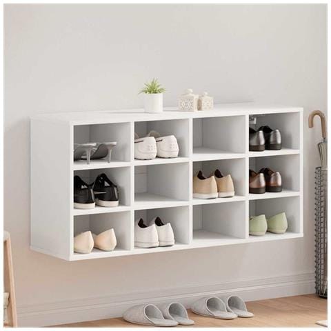 Scarpiera Bianco 103 x 30 x 51 cm Legno multistrato - Foto 2