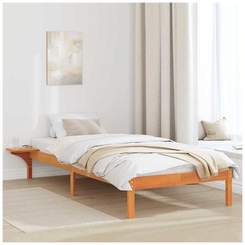 Rete letto con comodini Marrone Cera marrone - Foto 2