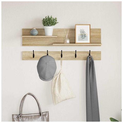 Appendiabiti a muro rovere sonoma 90 x 15 x 36 cm - Foto 2
